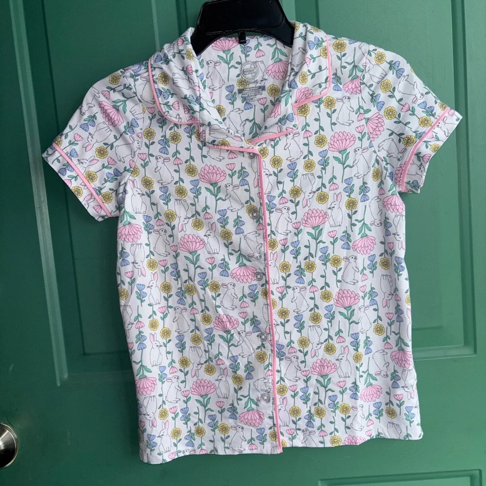 Wonder Nation large 10/12 Floral Bunny Pajama Set
